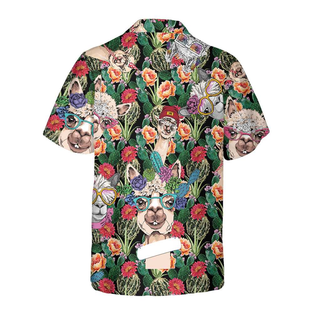 Funny Alpaca With Cactus Hawaiian Shirt, Tropical Alpaca Shirt For Men & Women