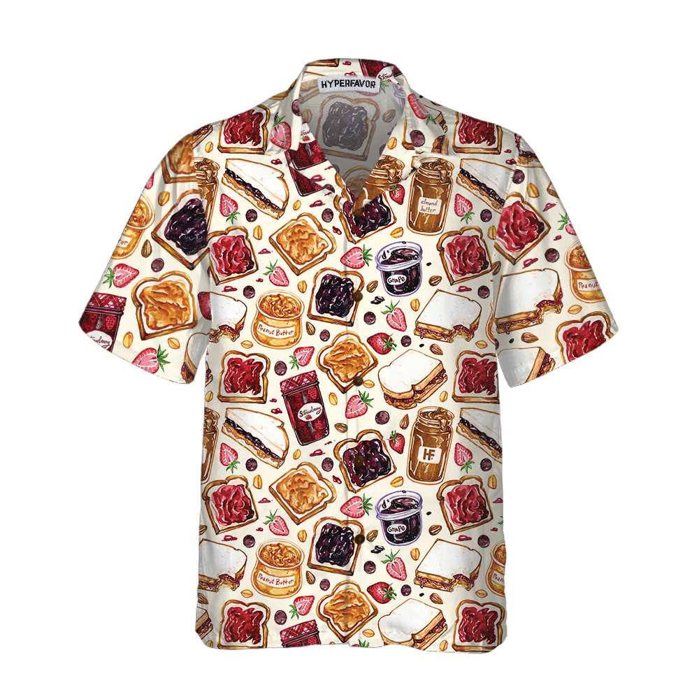 Peanut Butter and Jelly Hawaiian Shirt, Funny Peanut Butter Shirt, Gift For Peanut Butter Lovers