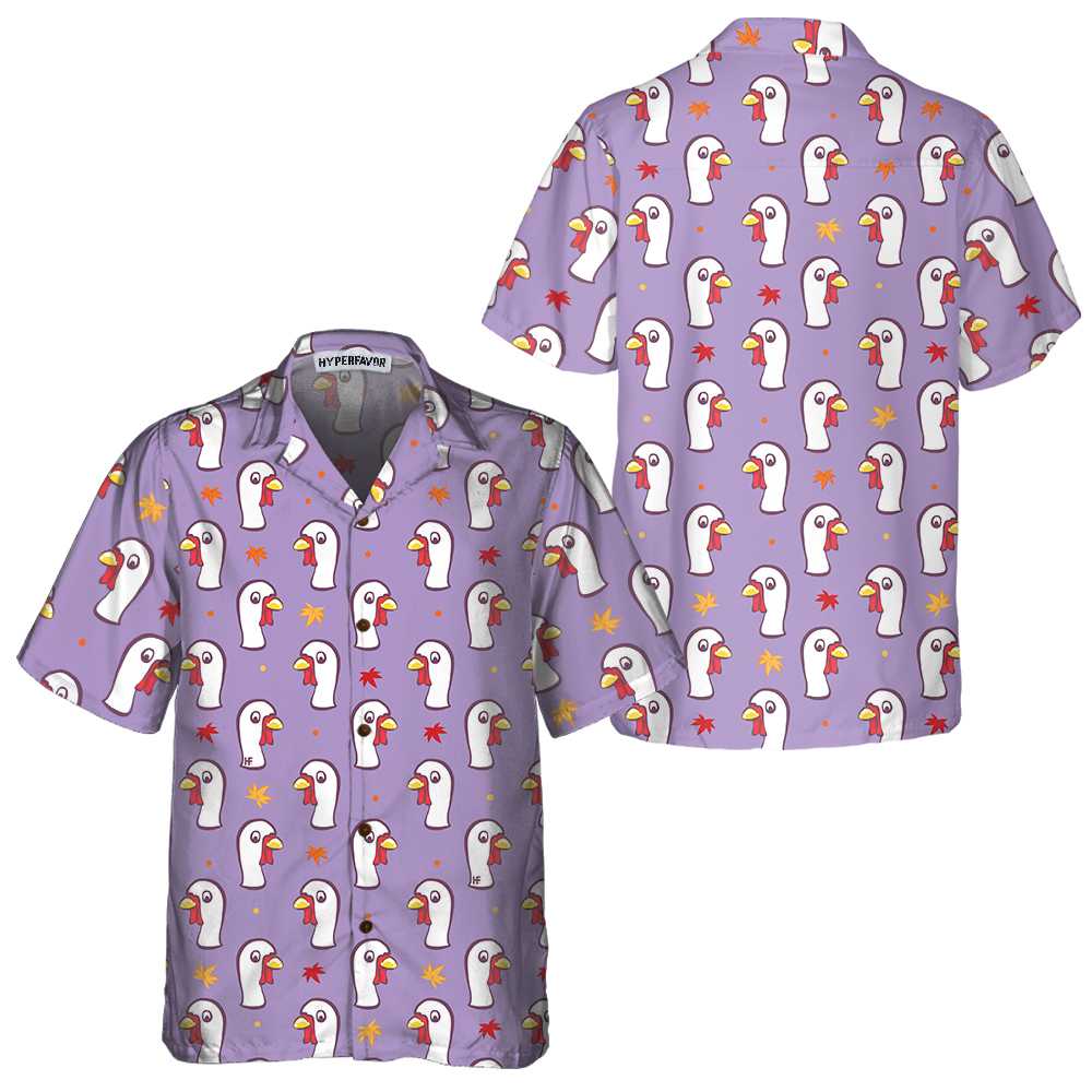 Thanksgiving White Turkey Hawaiian Shirt, Gobble Gobble Shirt, Best Gift For Thanksgiving Day