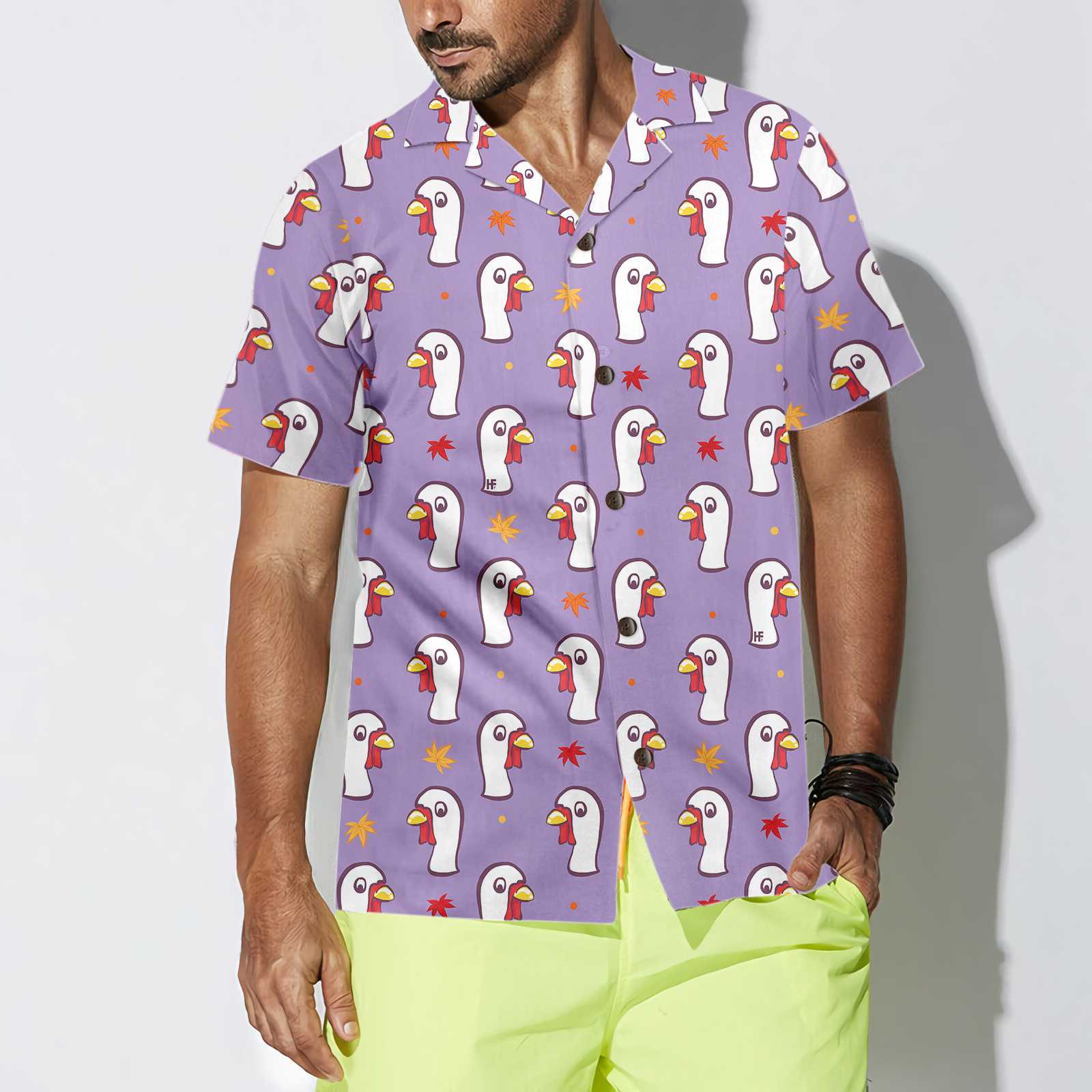 Thanksgiving White Turkey Hawaiian Shirt, Gobble Gobble Shirt, Best Gift For Thanksgiving Day