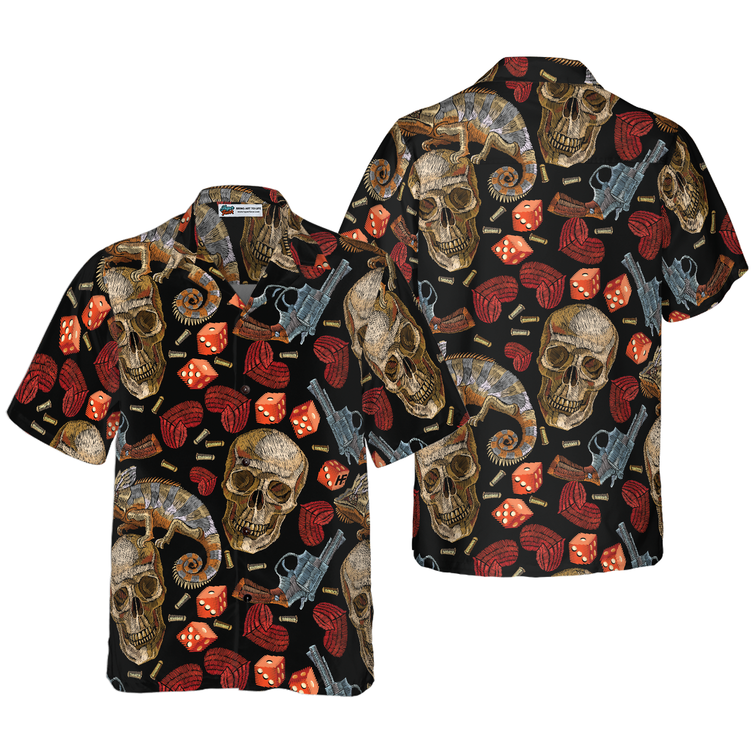 Skull Chameleon Hawaiian Shirt
