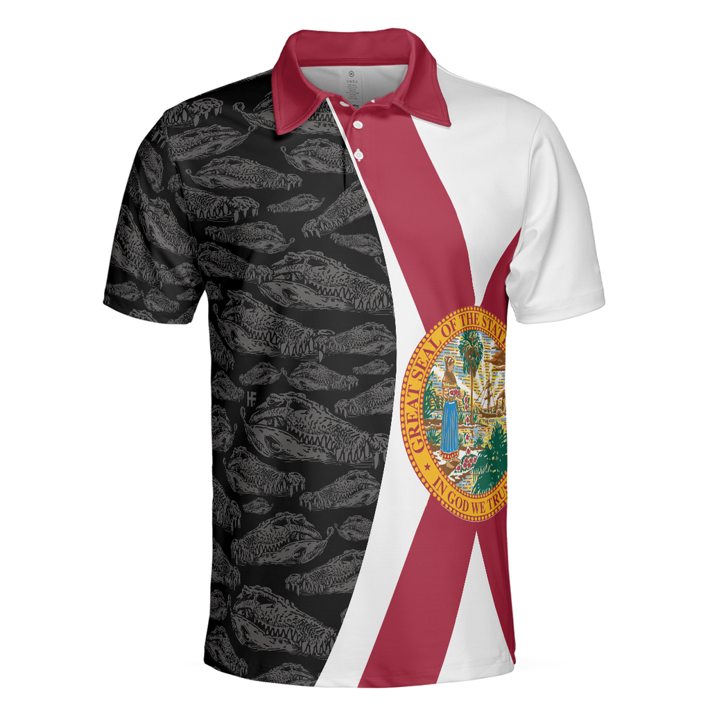 Florida Skull Golf Polo Shirt, Funny Golf Shirt With Sayings, Golf Gift Idea For Professional Golfers