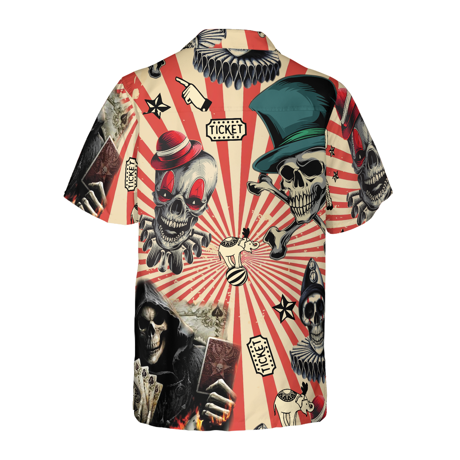 Circus Mysteries With Skull Magicians And Clowns Hawaiian Shirt