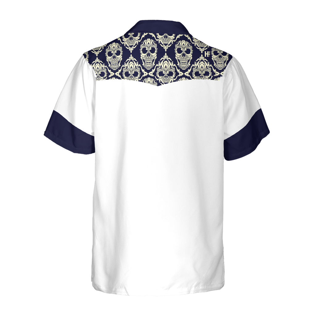 Ornamental Skull Seamless Pattern Hawaiian Shirt