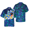 Bigfoot Surfing Tropical Hawaiian Shirts for Men