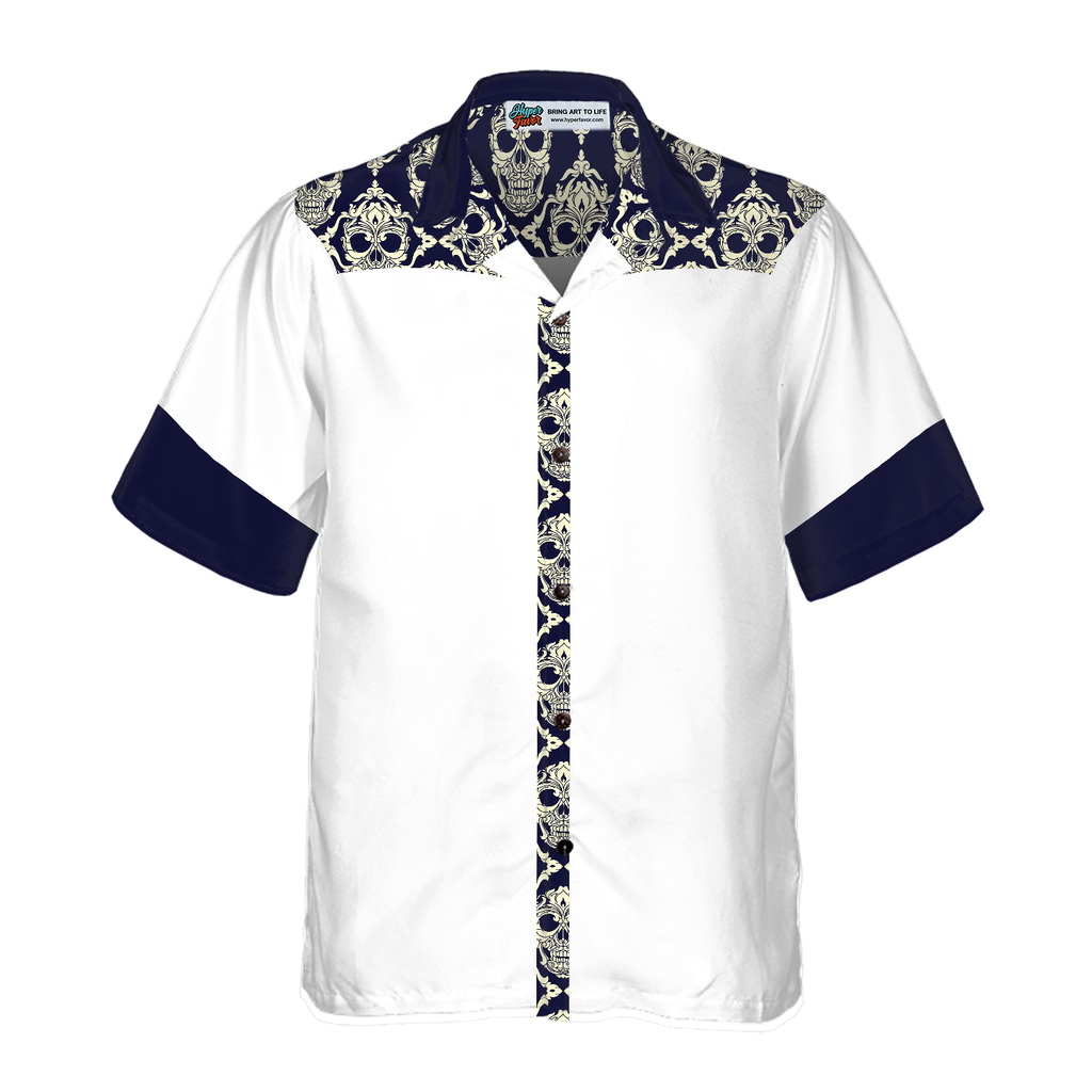 Ornamental Skull Seamless Pattern Hawaiian Shirt