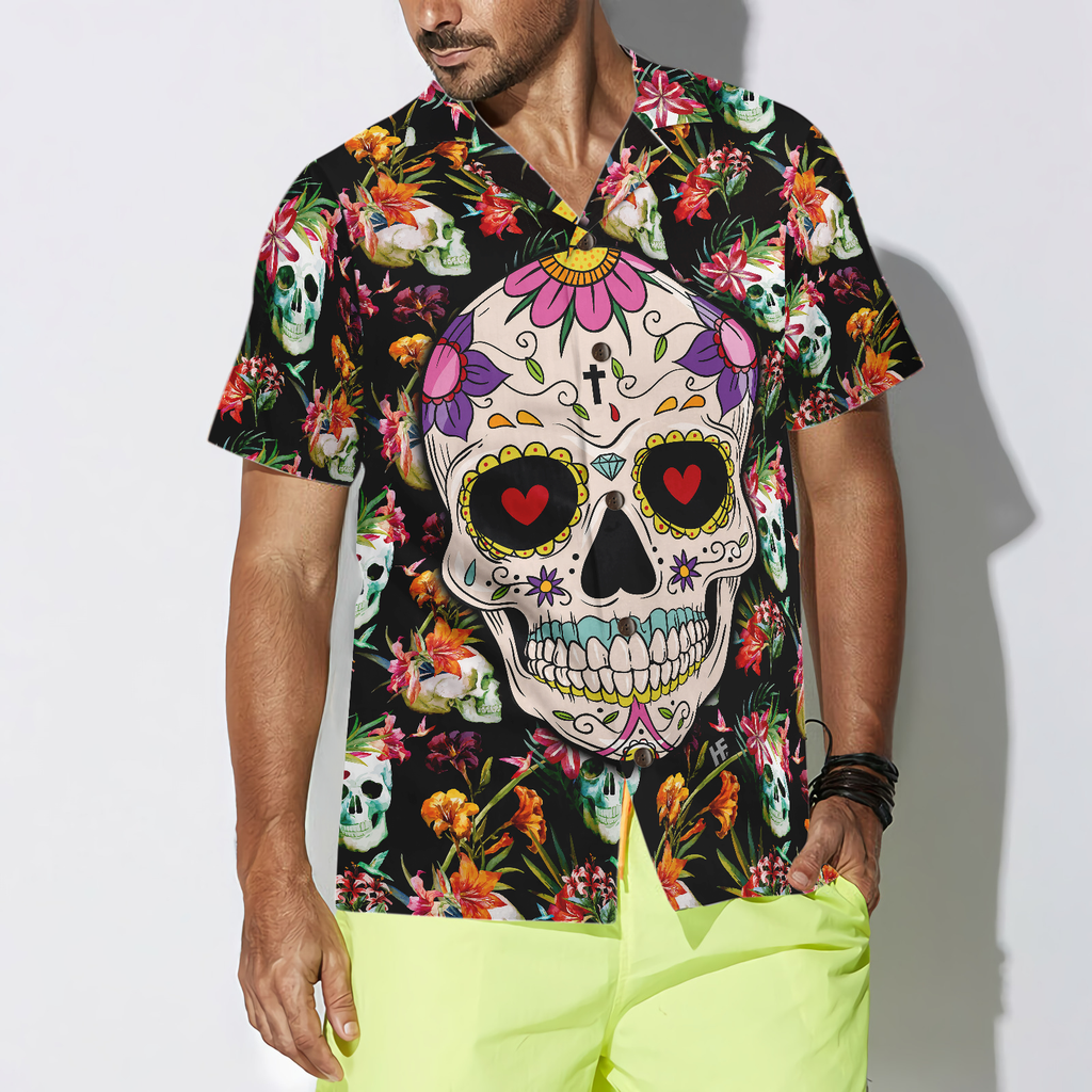 The Tropical Floral Skull Hawaiian Shirt