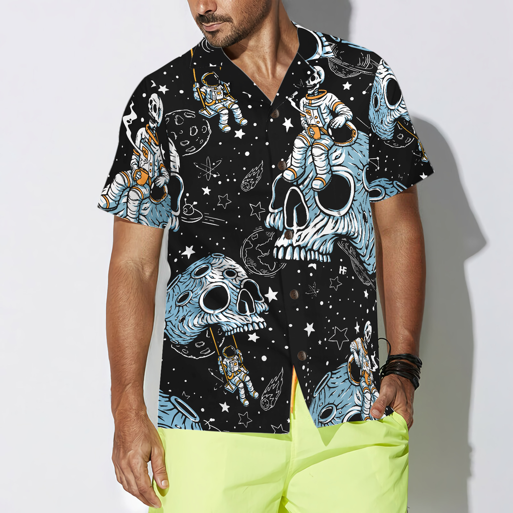 Lonely Skull Planet Outta Space Hawaiian Shirt
