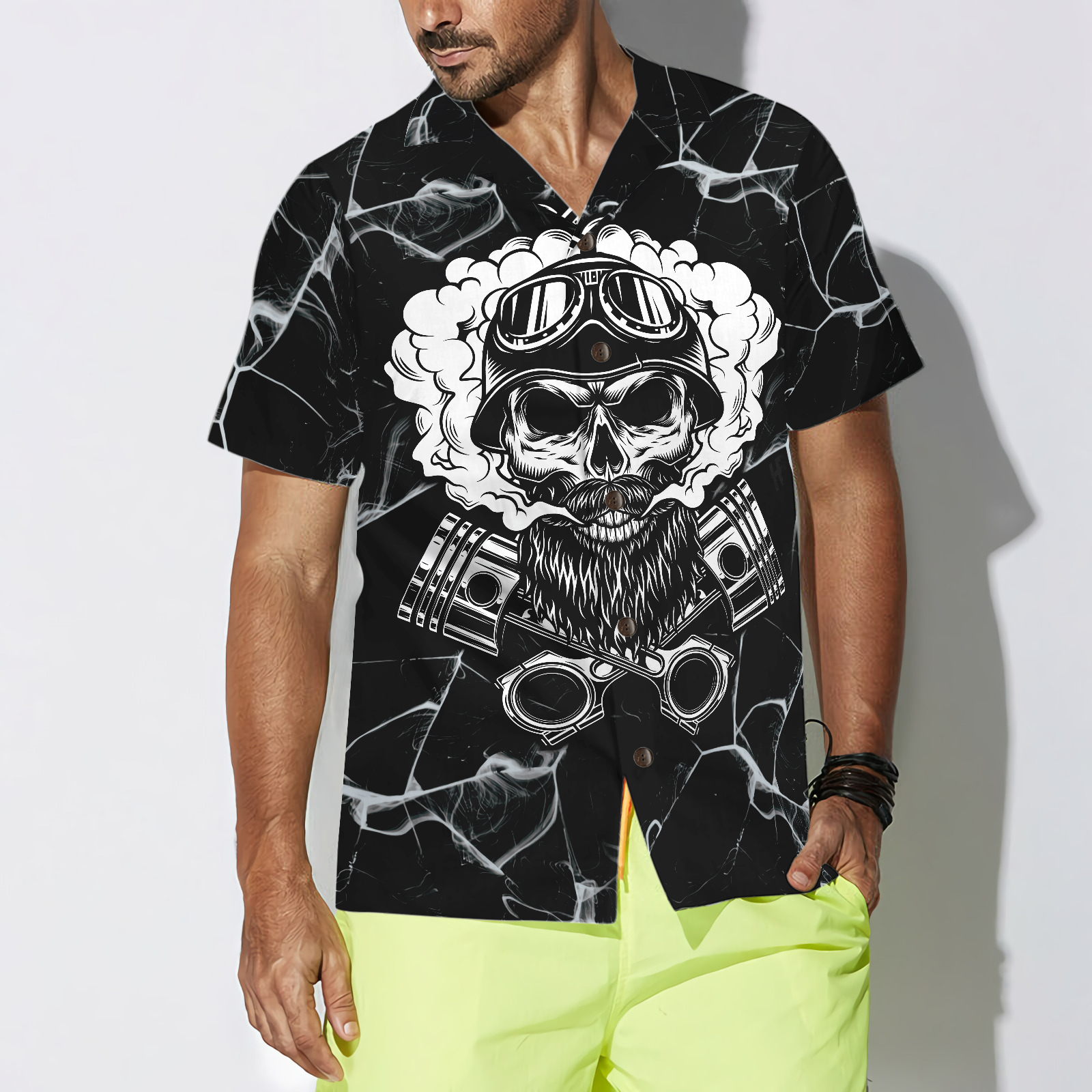 Skull Biker Motocycle Hawaiian Shirt, Motorcycle Shirts For Men And Women