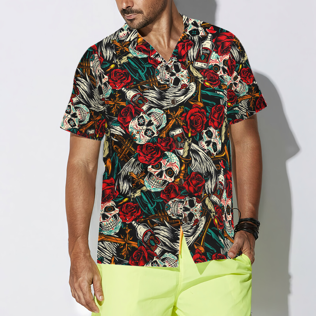 Day Of The Dead Skull Hawaiian Shirt, Best Skull Shirt For Men And Women