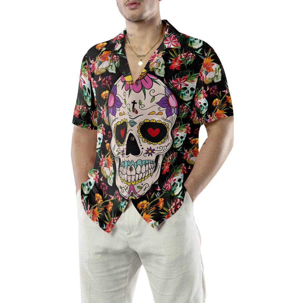 The Tropical Floral Skull Hawaiian Shirt