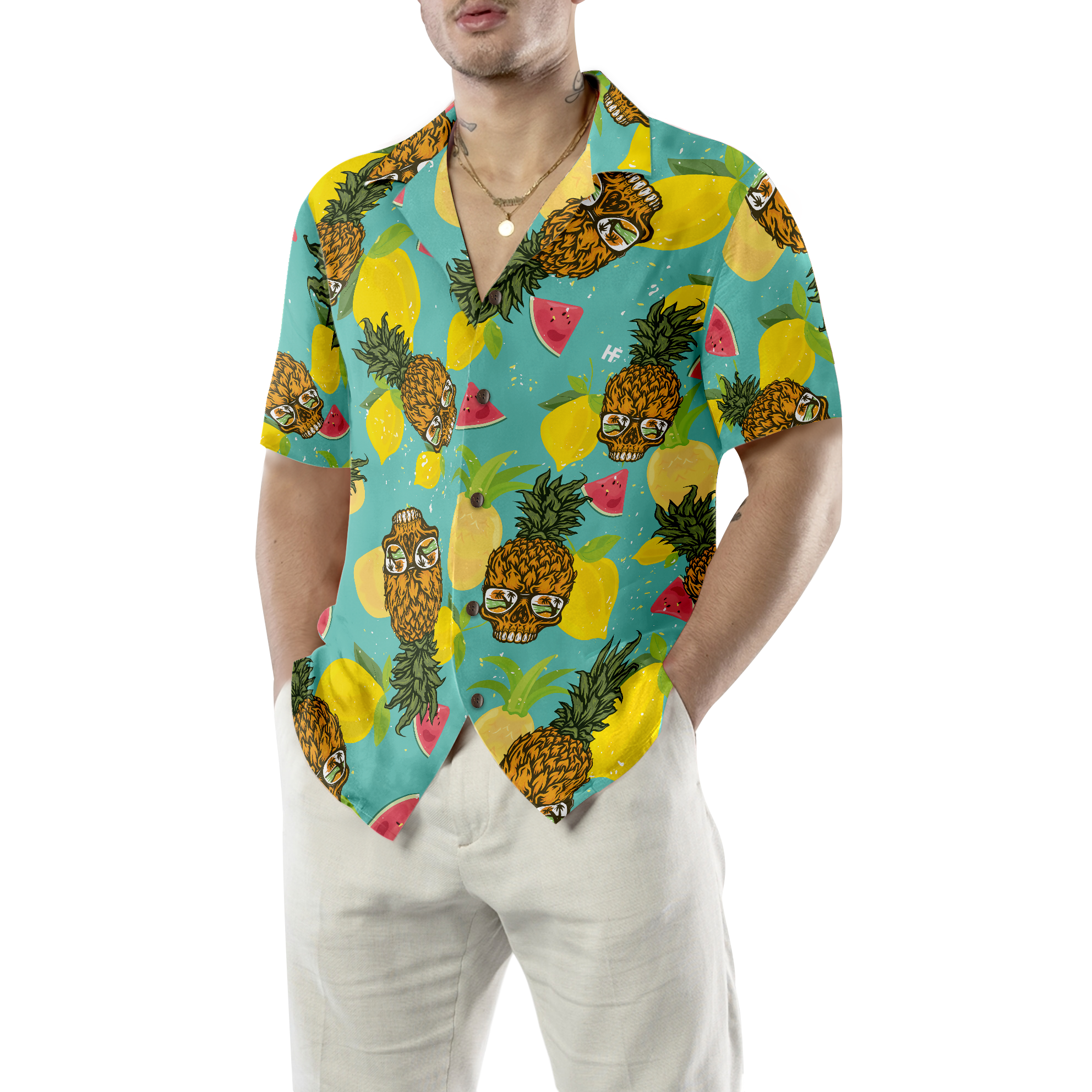 Skull With Sunglasses Hawaiian Shirt